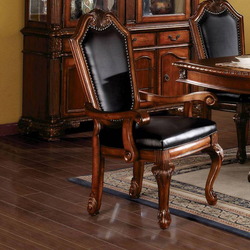 High Back Black Faux Leather Upholstered Side Chair