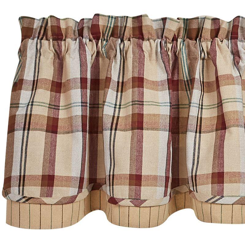 Park Designs Gamekeeper Plaid Lined Layered Valance 16"