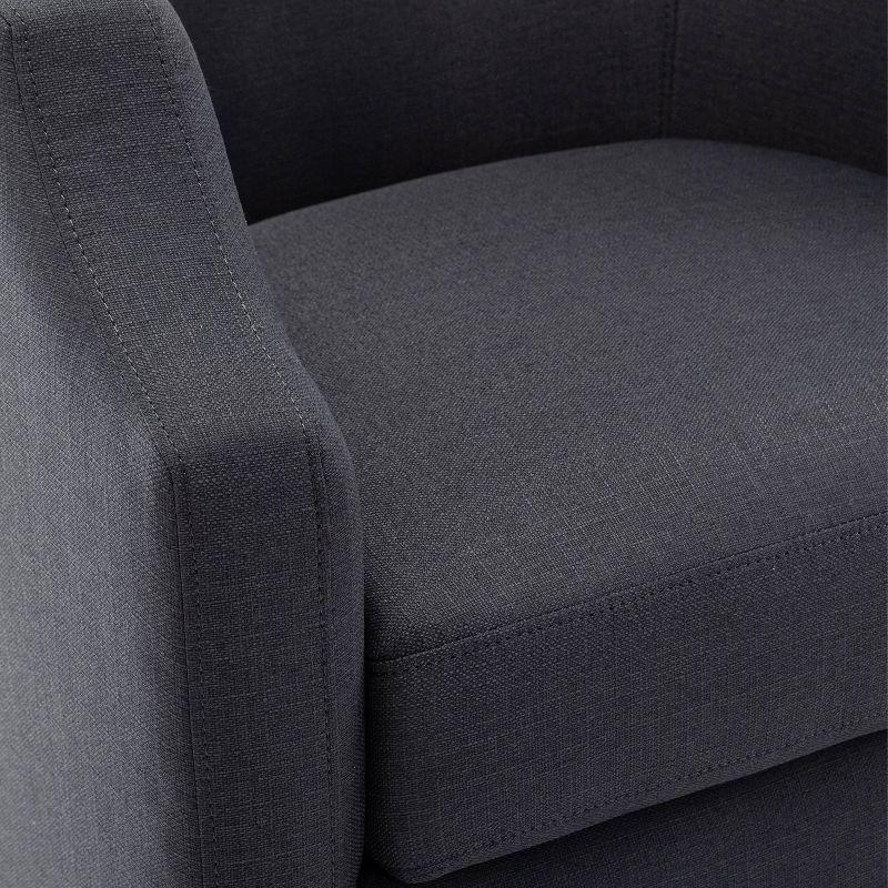 Infinity Ashen Gray Polyester Swivel Barrel Accent Chair