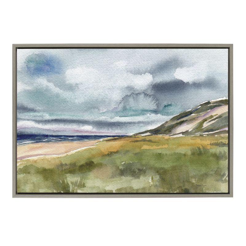 Gray Abstract Coastal Landscape Canvas Print, 23x33