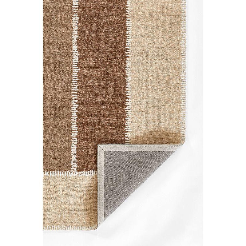 Momeni 5'x8' Archer Aten Geometric Handtufted Area Rug Beige: Wool, Low Pile, Indoor, Classic Pattern, Handmade