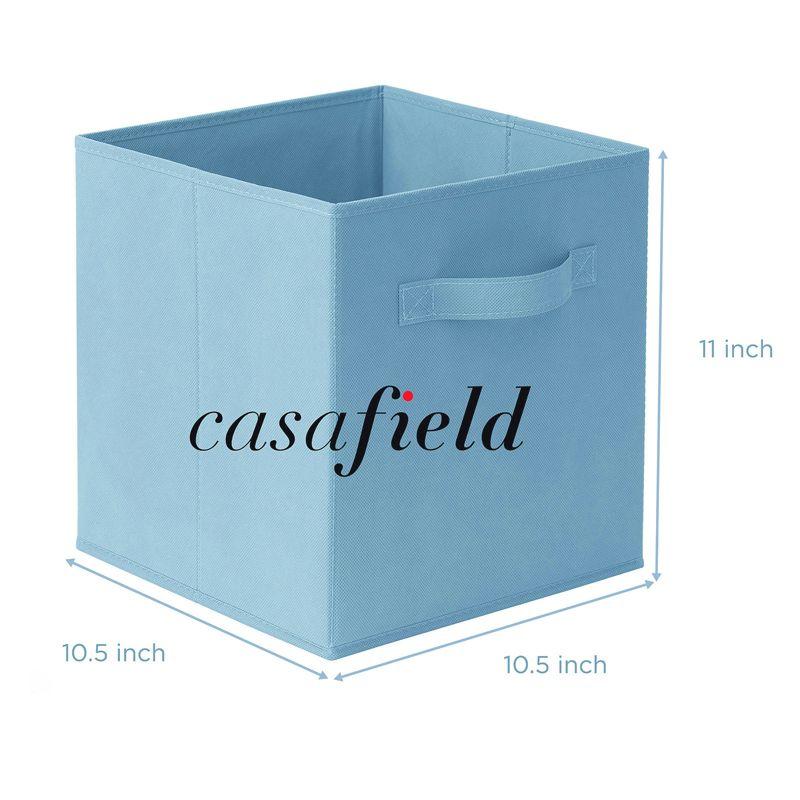 Casafield Set of 12 Collapsible Fabric Storage Cube Bins, Foldable Cloth Baskets for Shelves and Cubby Organizers