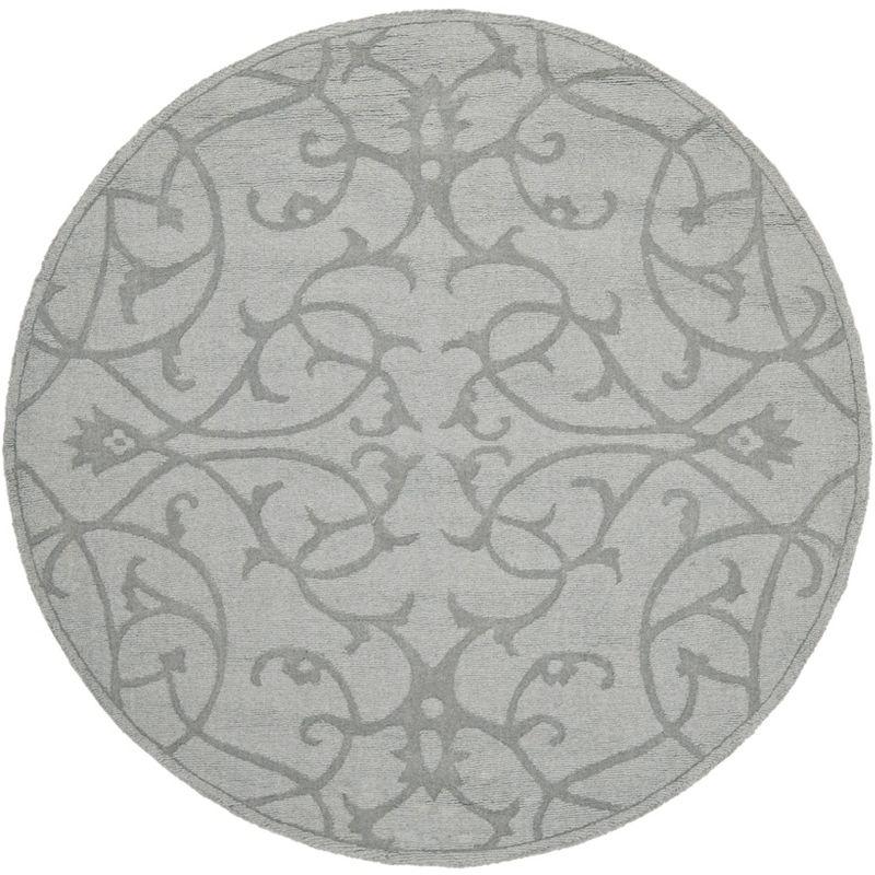 Impressions IM341 Hand Loomed Area Rug - Grey - 5' round - Safavieh.