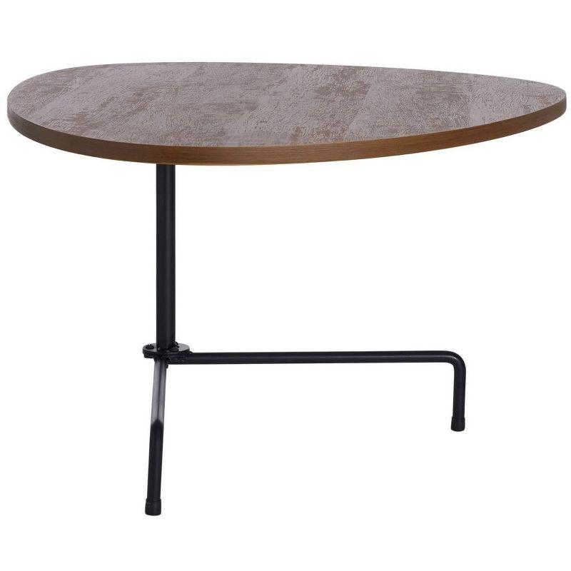 Bauhaus Influence Walnut & Black Metal Tripod Coffee Table