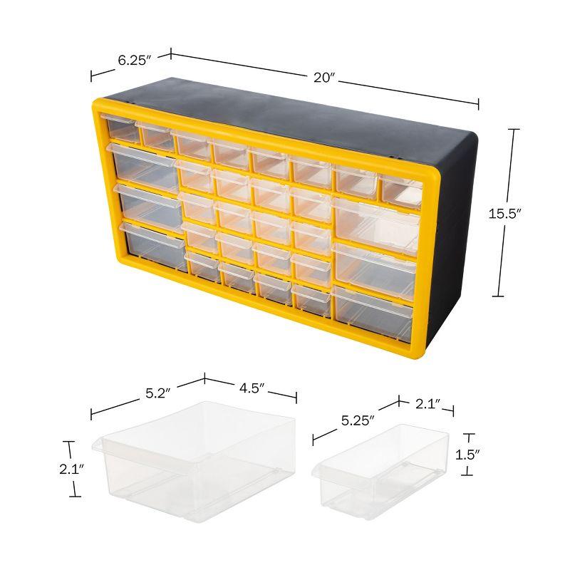 Stalwart 30-Drawer Small Part Organizer, Yellow