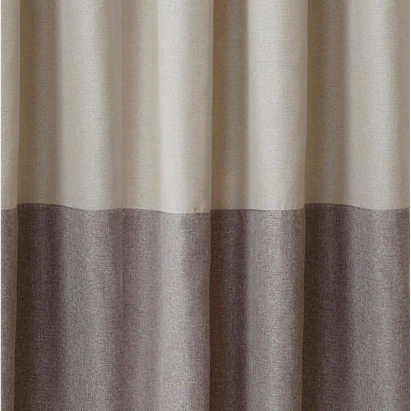 Braiden Color Block Single Blackout Window Curtain Panel - 52" x 95" - Linen - Elrene Home Fashions