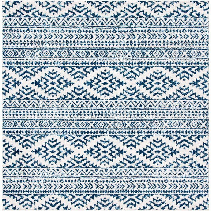 Tulum TUL272 Power Loomed Area Rug - Ivory/Navy - 9'x9' - Safavieh.