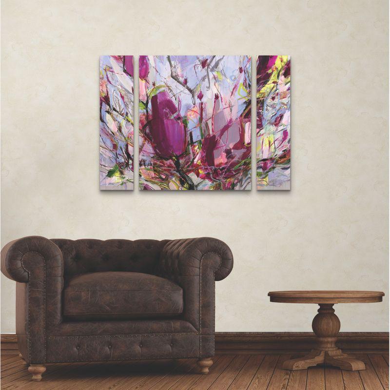 Trademark Fine Art Kati Bujna Magnolia Blossoms 3 Piece Panel Set Art