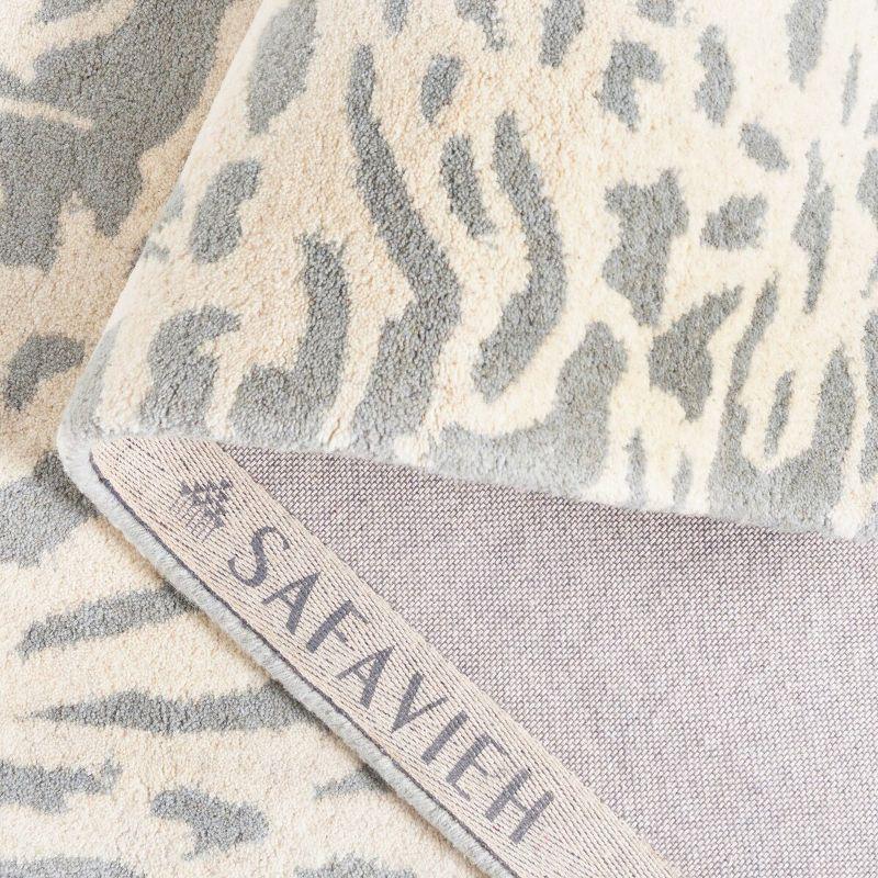 Bella BEL115 Hand Tufted Area Rug - Grey/Ivory - 5' Round - Safavieh.