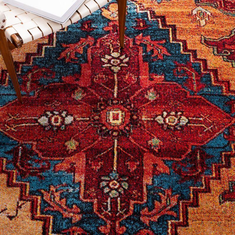 Vintage Hamadan VTH248 Power Loomed Indoor Area Rug - Red/Blue - 5'3"x7'6" - Safavieh