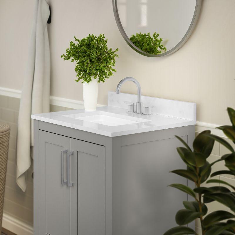 Gray 24 Inch Bathroom Vanity with Carrara Marble Top