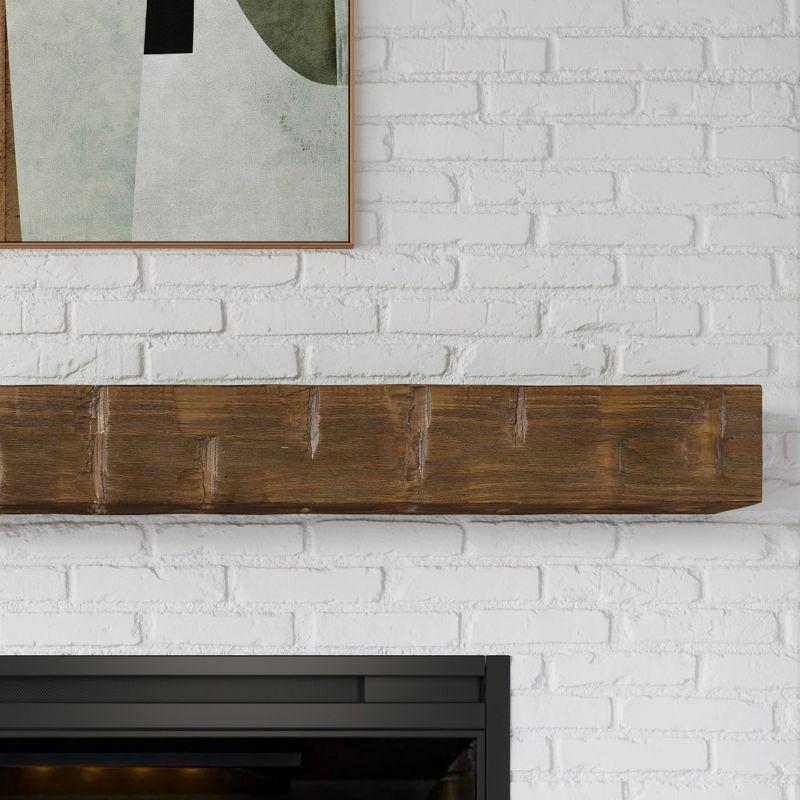 Mantel Directs Country Living Wood Fireplace Mantel Shelf - Bodie Rustic Hand Distressed Pine With Worn, Reclaimed Log Look; For Fireplaces, Hearths & Décor