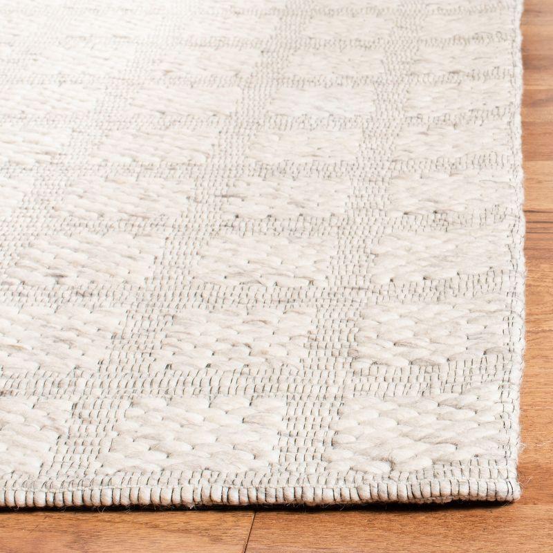 Marbella Beige Geometric Flat Woven Wool Rug, 4' x 6'