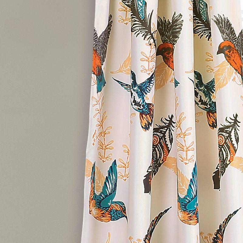 Bird Breeze Polyester Room Darkening Curtain Pair