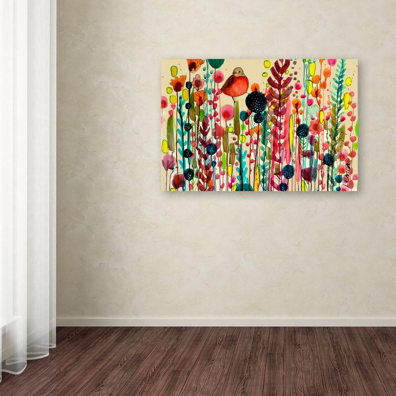 Multicolor Floral and Bird Modern Canvas Wall Art