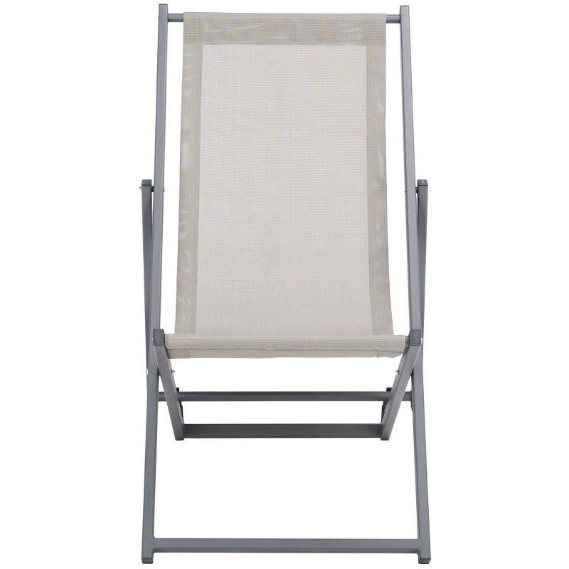 Grey Adjustable Foldaway Outdoor Sling Chairs, Set of 2