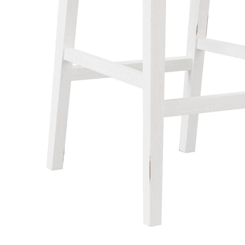 Clarion Wood and Upholstered Panel Back Counter Height Barstool ea White - Hillsdale Furniture: Matte Finish, Polyester Upholstery, Rubberwood Legs