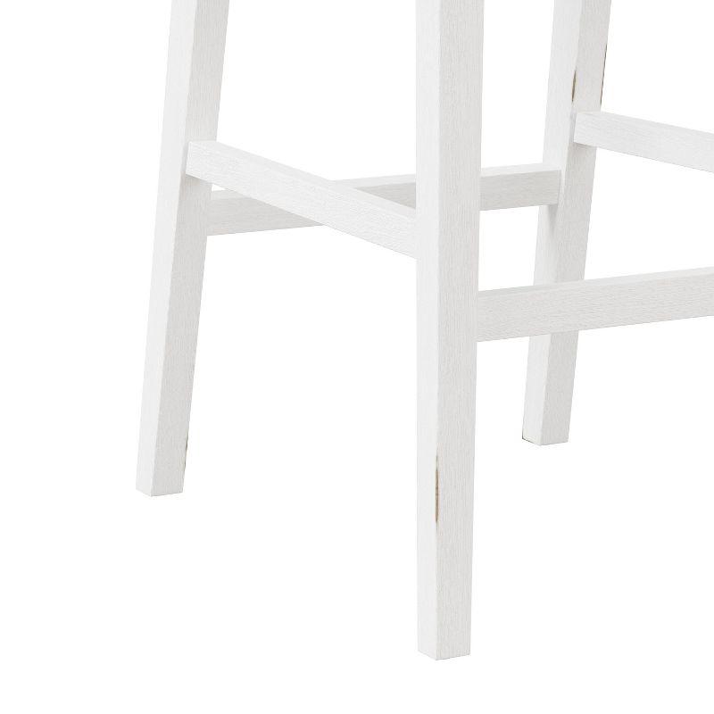 Clarion Wood and Upholstered Panel Back Barstool Sea White - Hillsdale Furniture: Matte Finish, Polyester Upholstery, Rubberwood Legs