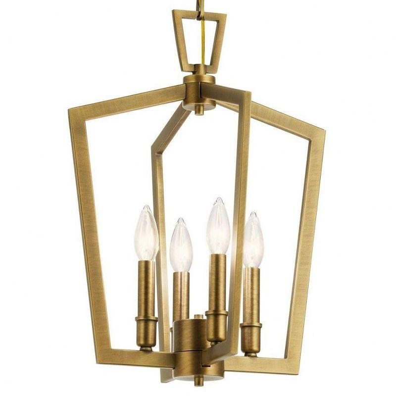 Abbotswell 4-Light Natural Brass and Polished Nickel Pendant