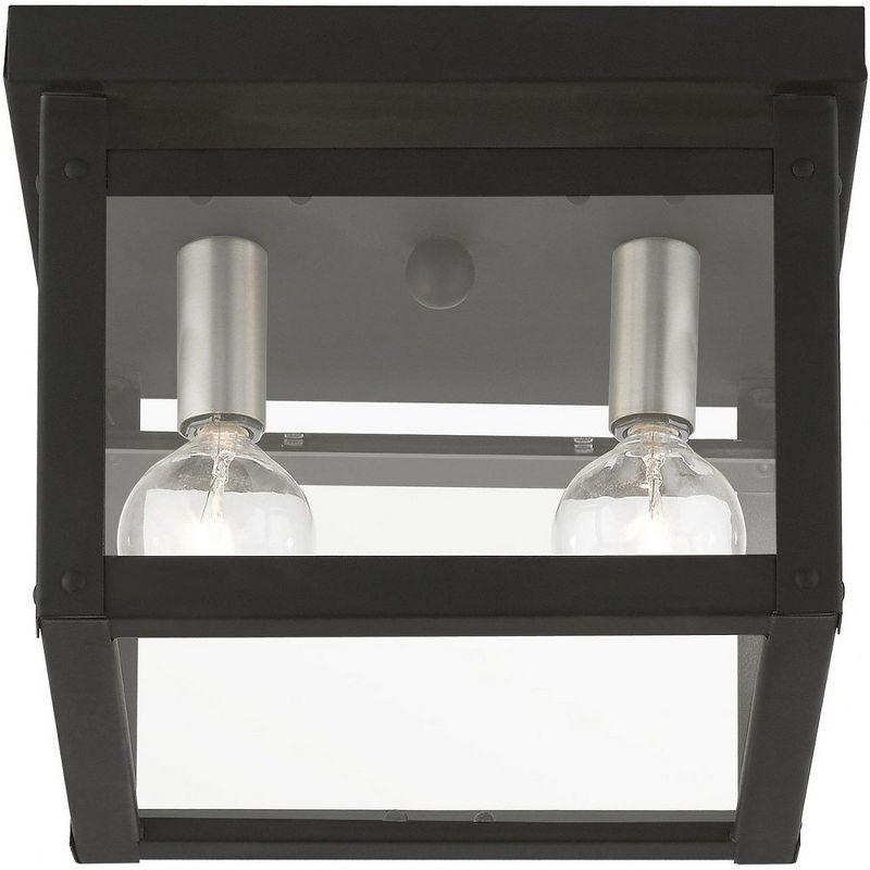 Livex Lighting Milford 2 - Light Flush Mount in  Black/Brushed Nickel