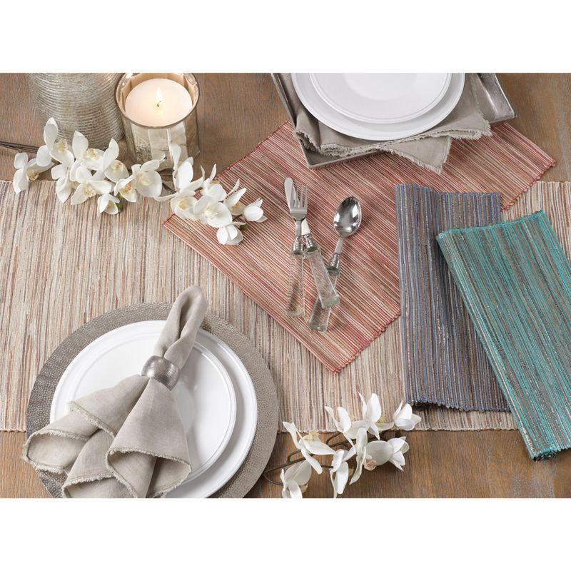 Turquoise Shimmering Woven Jute Table Runner