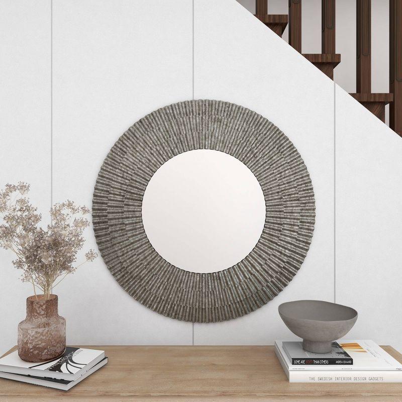 Farmhouse Metal Wall Mirror Gray - Olivia & May