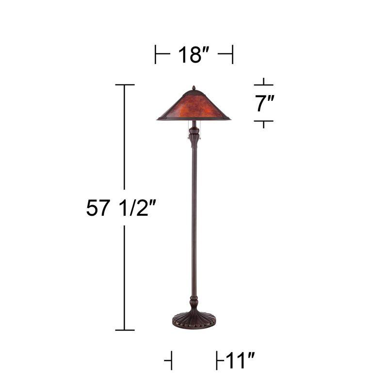 Regency Hill Capistrano Rustic Mission Floor Lamp Standing 57 1/2" Tall Bronze Metal Natural Mica Cone Shade for Living Room Bedroom Office House Home