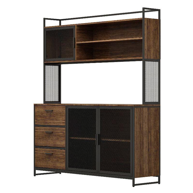 FUFU&GAGA Brown Kitchen Cabinet Pantry with Sleek Design & Ample Storage