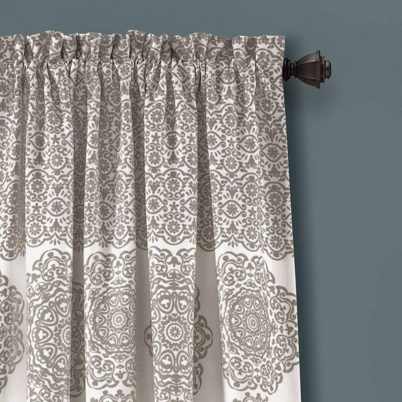 Lush Decor Stripe Medallion Polyester Room Darkening Curtain Pair (Set of 2)