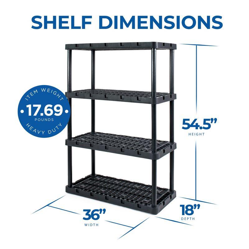 Gracious Living Gracious Living Knect A Shelf Heavy Duty 4 Shelf Interlocking Storage Unit,Black