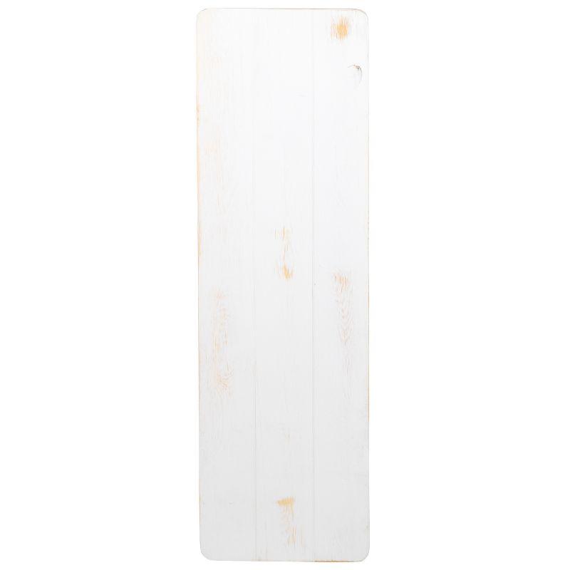Flash Furniture HERCULES Series 40" x 12" Antique Rustic White Solid Pine Folding Farm Bench