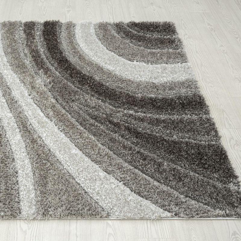 Luxe Weavers Modern Shag Geometric Area Rug, Gray 5x7