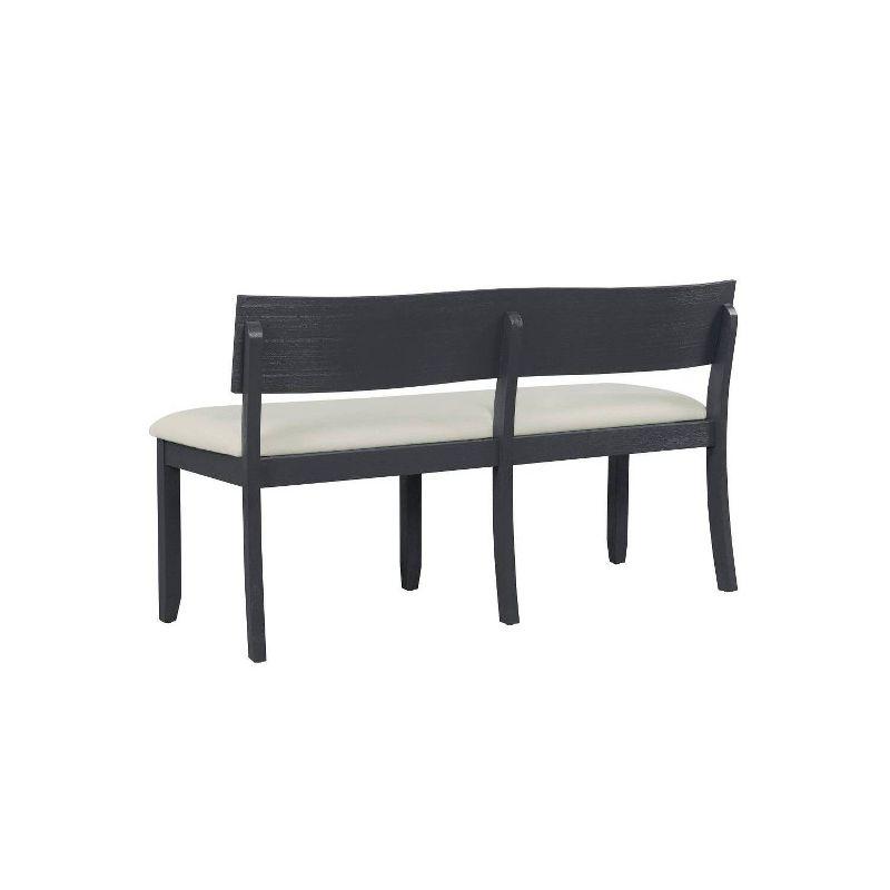 Boraam Capella Cream Fabric Dining Height Bench Matte Black