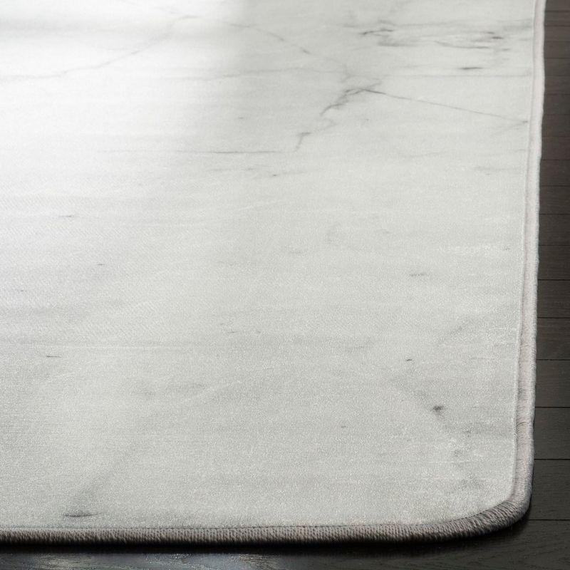 Ivory & Grey Synthetic 3' x 5' Easy-Care Rectangular Rug