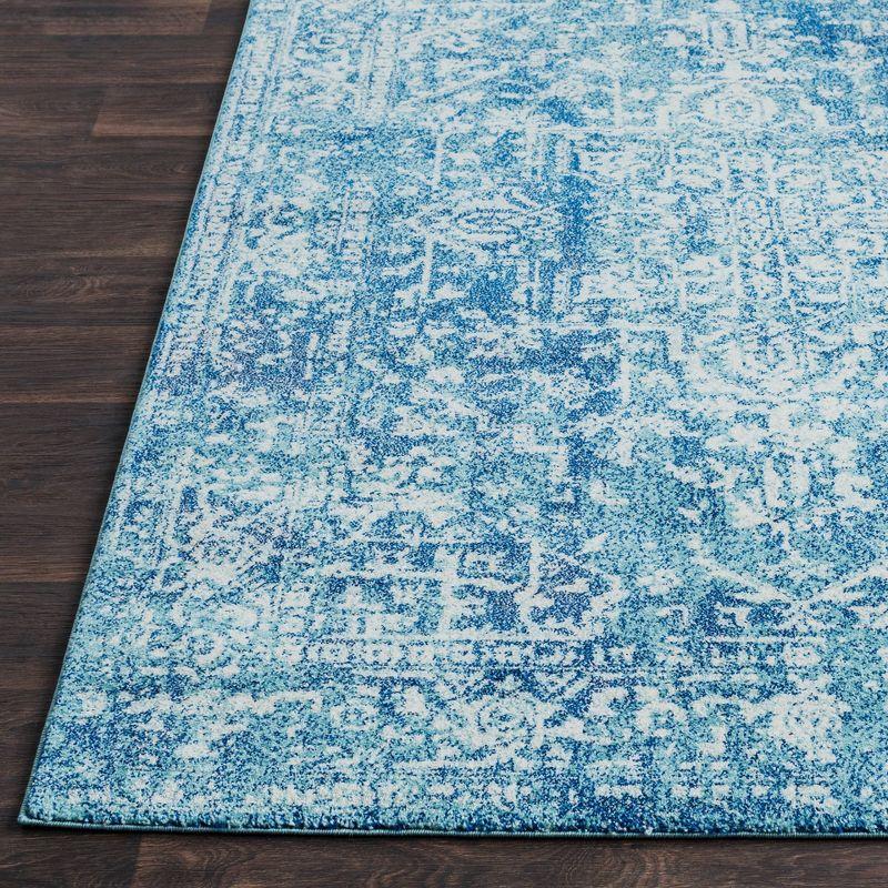 Aegean Blue Tufted Elegance 5'3" x 7'3" Synthetic Area Rug