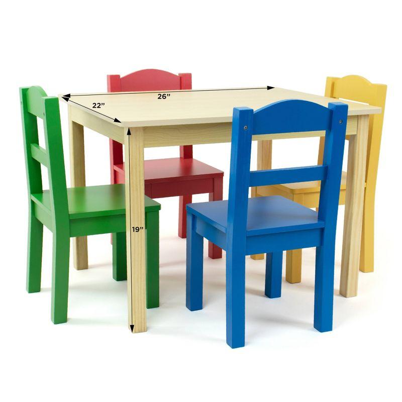 5pc Kids' Wood Table and Chair Set - Humble Crew