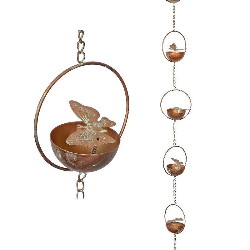 Alpine Corporation Hanging Butterfly with Spring Iron Rain Chain: Durable, No Assembly, 73"H Outdoor Decor