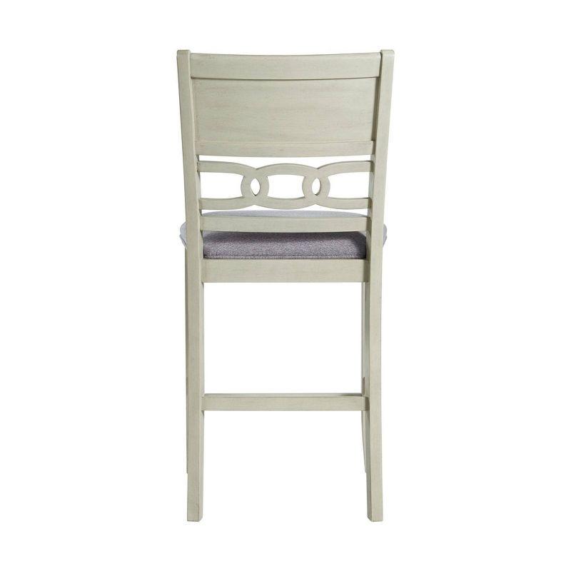 Bisque Finish Upholstered Wood Side Chair Set with Gray Seats