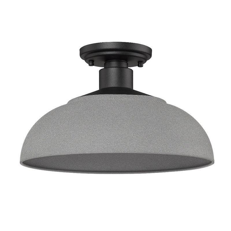 Levitt Black and Gray Aluminum Indoor/Outdoor Semi-Flush Mount Light