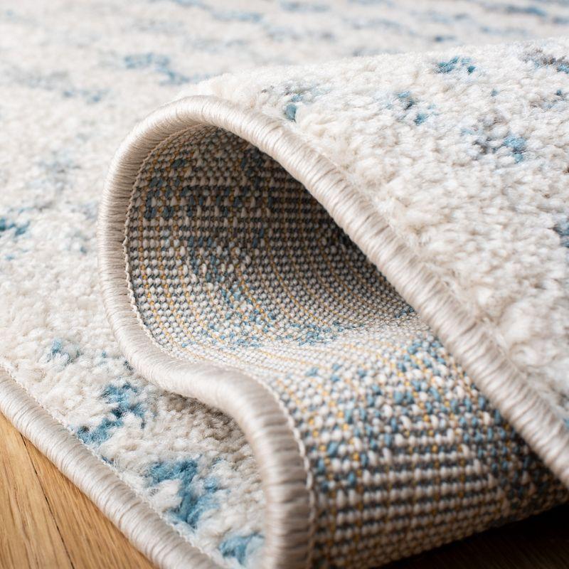 Tulum TUL240 Power Loomed Indoor Area Rug - Ivory/Turquoise - 9'x12' - Safavieh