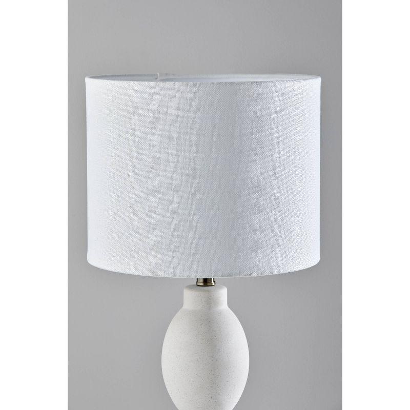 Naomi 19" White Speckled Ceramic Table Lamp with Fabric Shade