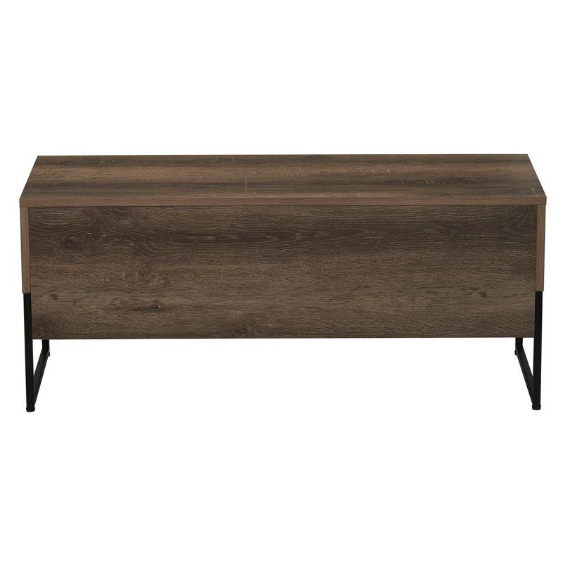 Household Essentials Wrap TV Stand with Storage Compartment Ashwood Rustic Wood Grain and Black Metal