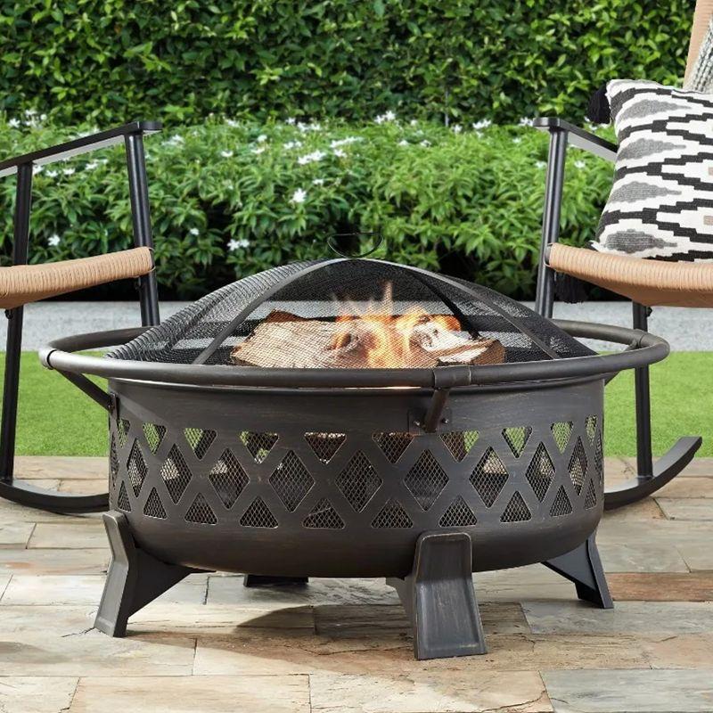 Four Seasons Courtyard Wood Burning Outdoor Fire Pit Backyard Patio Fireplace