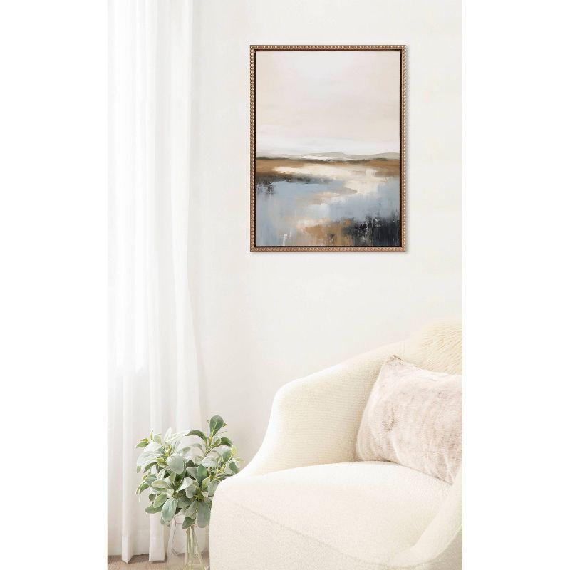 Kate & Laurel All Things Decor 18"x24" Sylvie Beaded Idyllic Retreat Framed Canvas by Amy Lighthall Gold