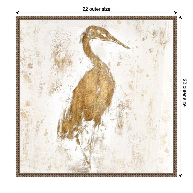 Amanti Art Gilded Heron I by Jennifer Goldberger Canvas Wall Art Print Framed 22 x 22-in.