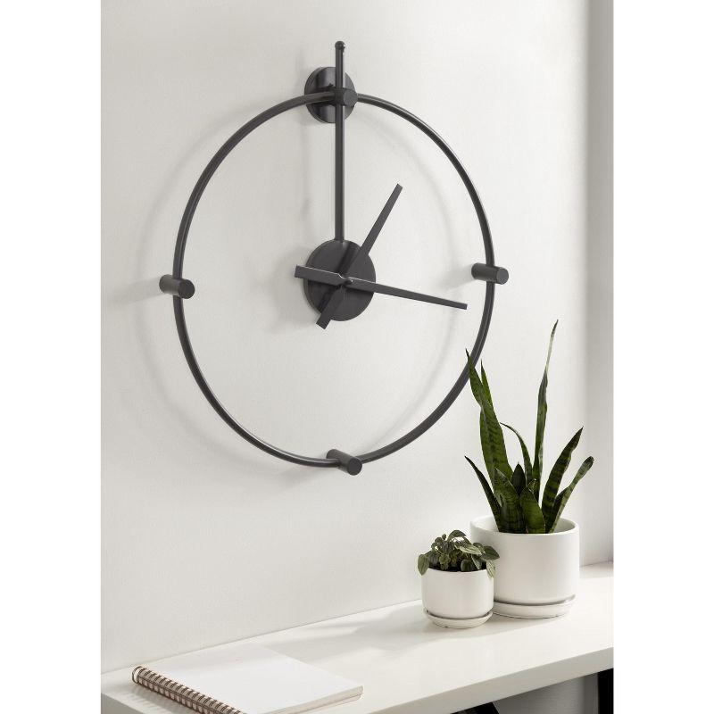 Lidor 24" Charcoal Gray Iron Minimalist Wall Clock