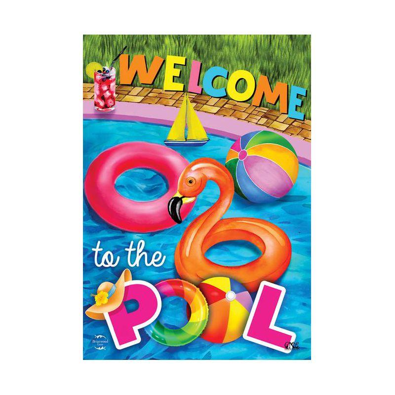 Briarwood Lane House Flag 40x28 For Outdoor Welcome To the Pool Summer House Flag Flag For Summer House Flag
