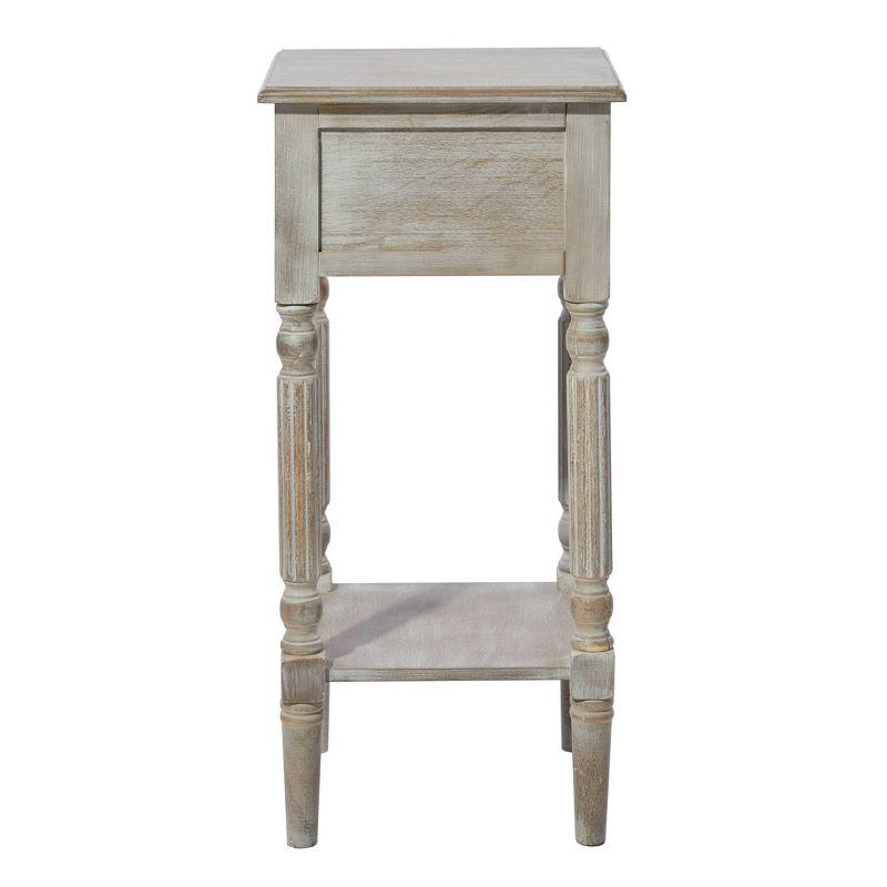 Rustic Country Wood Accent Table - Olivia & May: French Style, Tall End Table for Living Room with Drawer