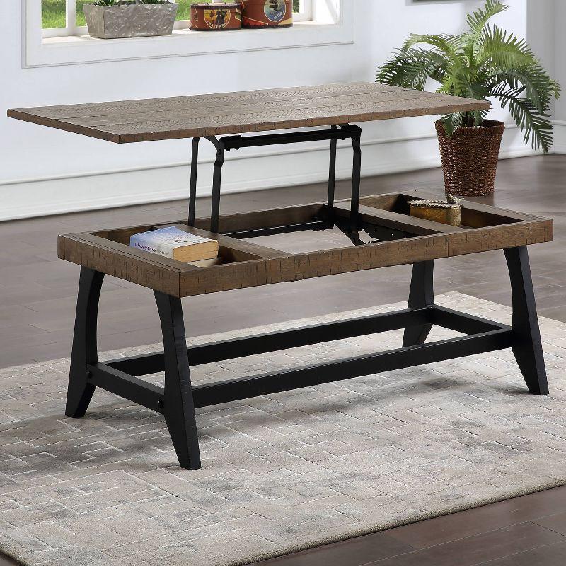 3pc Ralston Occasional Set Caramel/Black - Steve Silver Co.: Lift-Top Table, Nesting End Tables