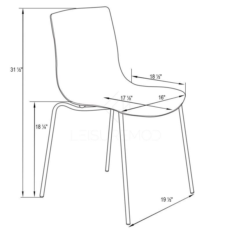 Astor Transparent Red Acrylic Dining Chair with Metal Legs